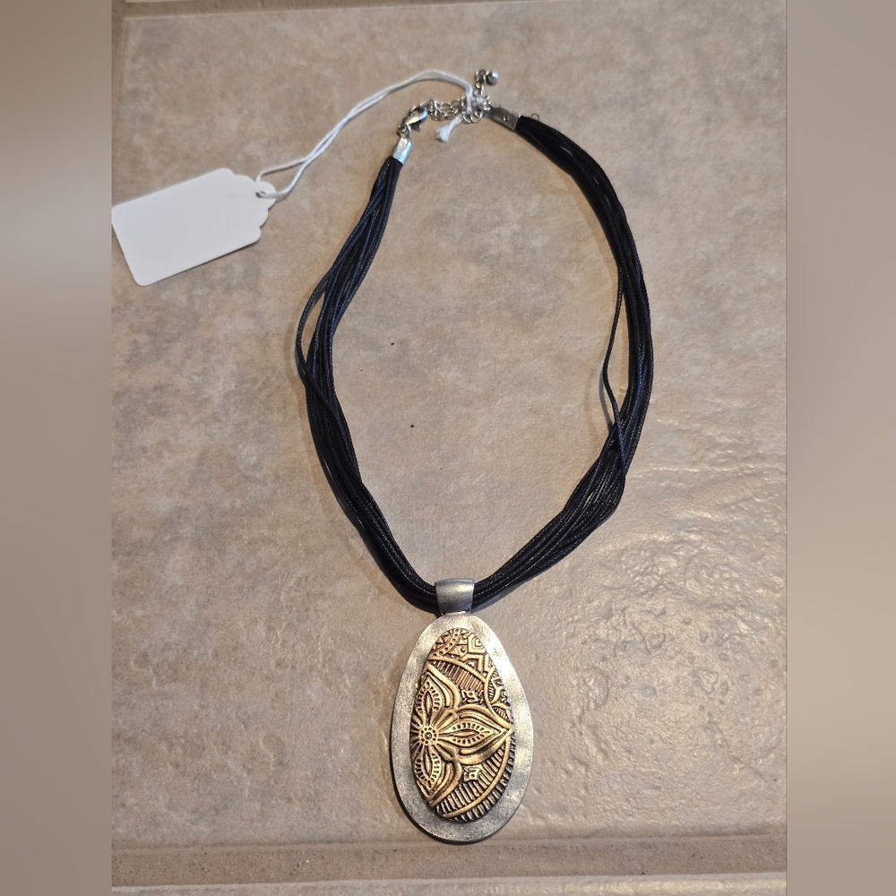 Copper & Silver Pendant Necklace